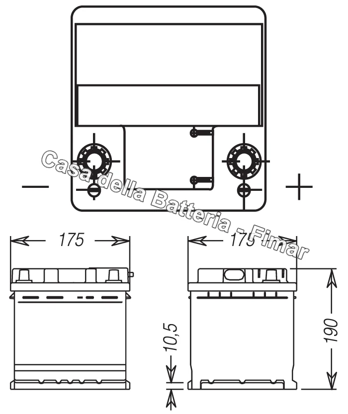 Batteria avviamento 45AH L0 DX Fimar - Image 3