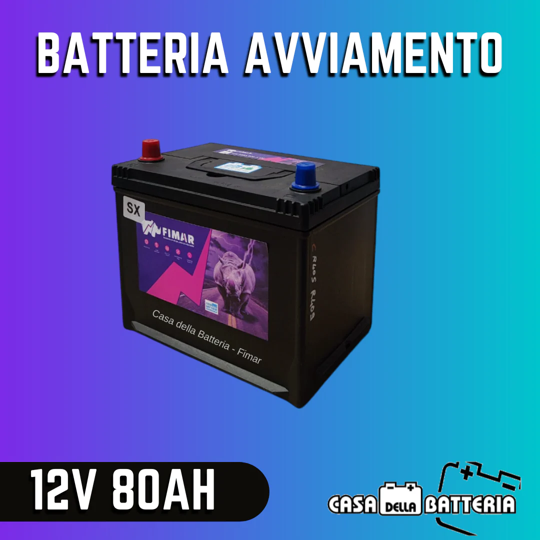 Batteria avviamento 80AH D26 SX Fimar sigillata japan