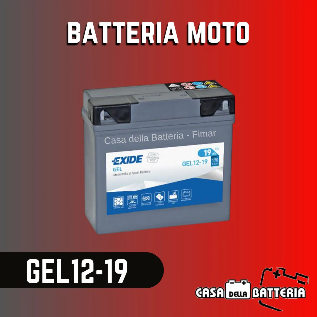 Batteria avviamento G12-19 52015 Exide Gel