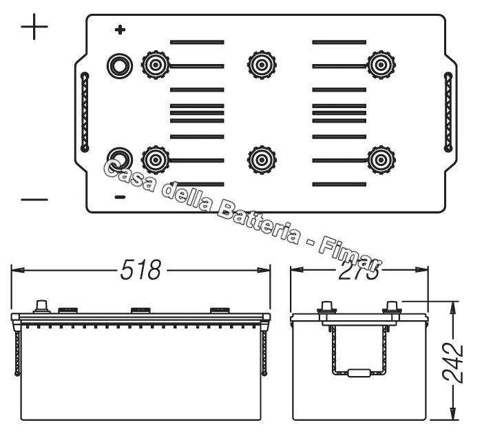 Batteria avviamento 225AH SX Fimar Heavy Duty - Image 2
