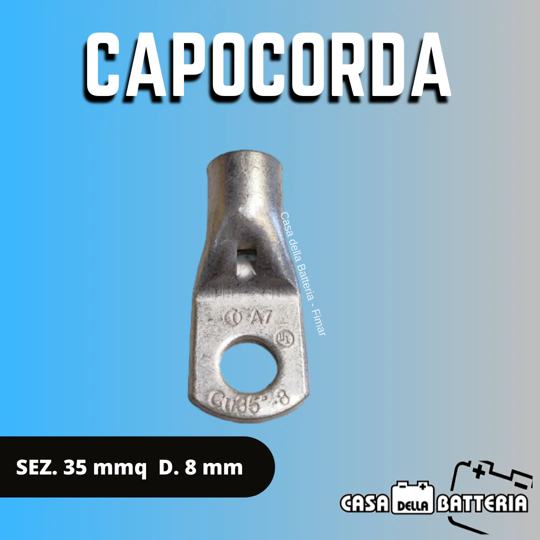 CAPOCORDA SEZ. CAVO 35 mmq. DIAM. FORO 8 mm.