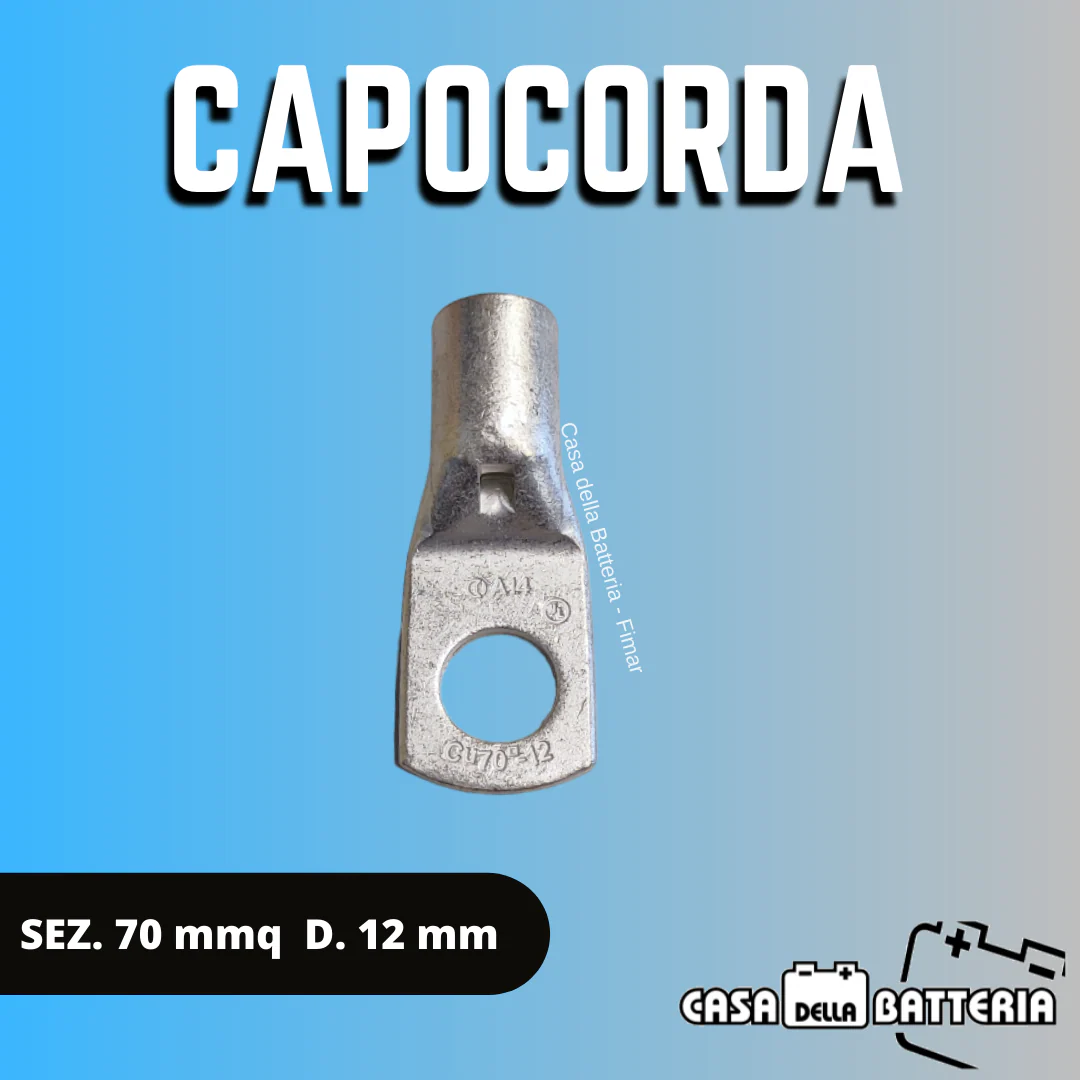 CAPOCORDA SEZ. CAVO 70 mmq. DIAM. FORO 12 mm.